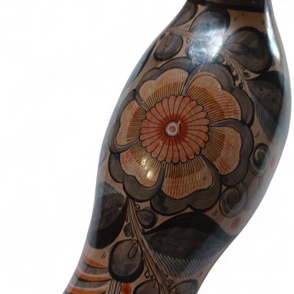 Signed R. Aguirre Tonalá Mexican Pottery Bird  Mid-Century Hand-Painted Folk Art - Picture 12 of 15